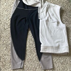 Black and tan leggings and top size large in both new never worn
